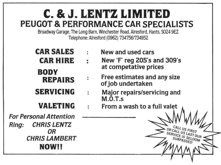 C. & J. LENTZ - Car Specialist