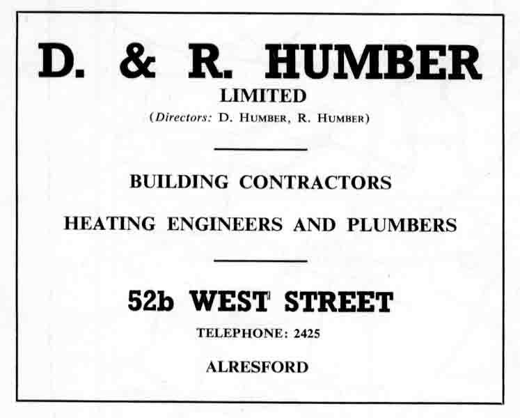 D. & R. HUMBER - Builder & Plumber