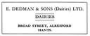 E. DEDMAN & Sons - Dairies