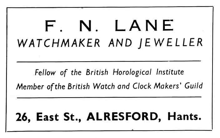 F. N. LANE - Watchmaker & Jeweller