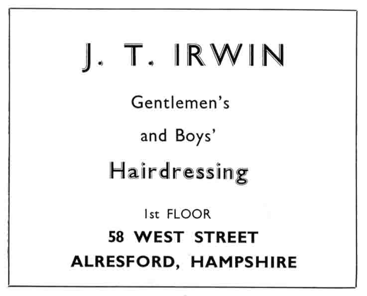 J. T. IRWIN - Gent's Hairdresser