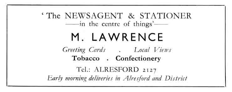 M. LAWRENCE - Newsagent & Stationer