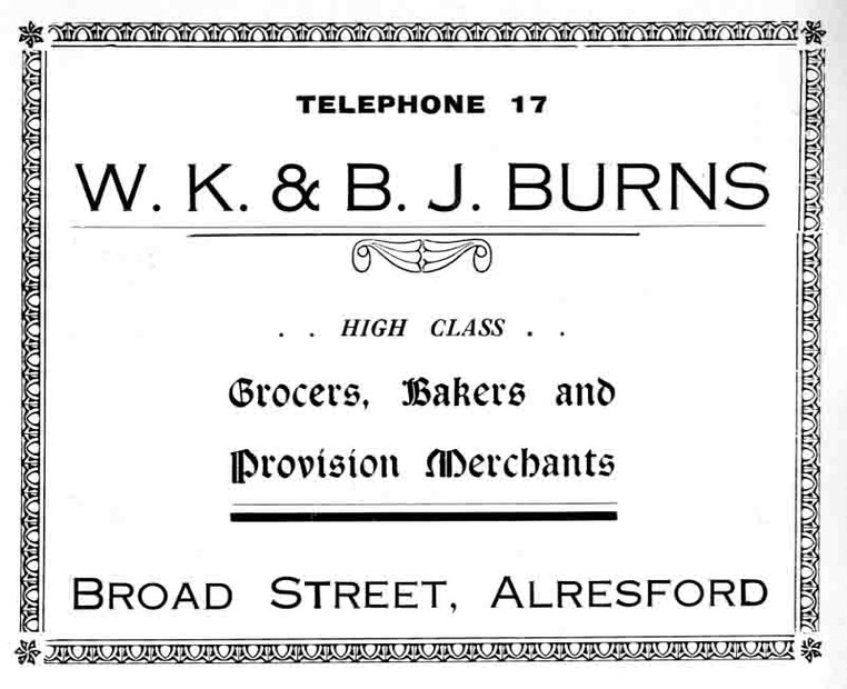 W. K. & B. J. BURNS - Grocer & Baker
