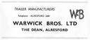 WARWICK Bros [2] - Trailer Manufacturers