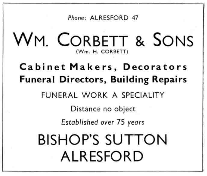 Wm. CORBETT & Sons - Cabinet Maker & Funerals
